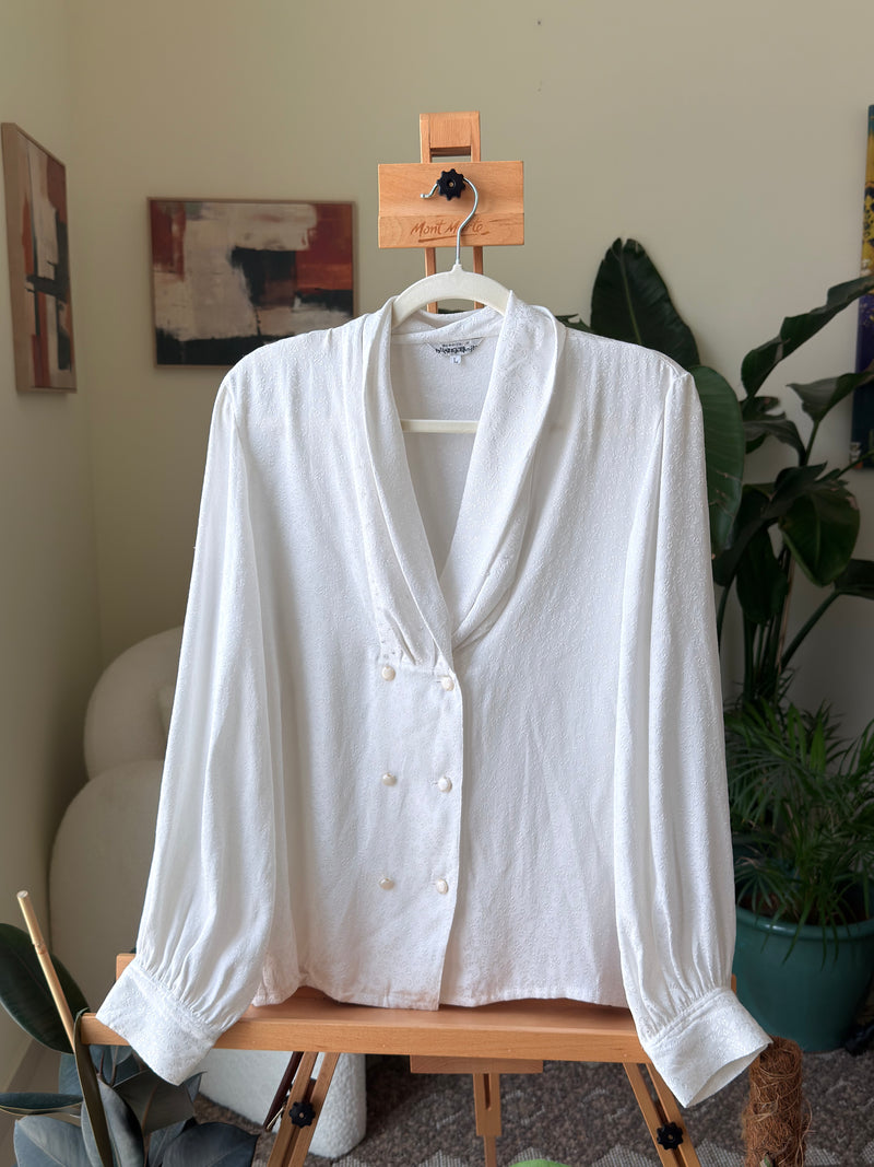 EXPLICIT Vintage Button-up Cowl Neck Shirt — Women