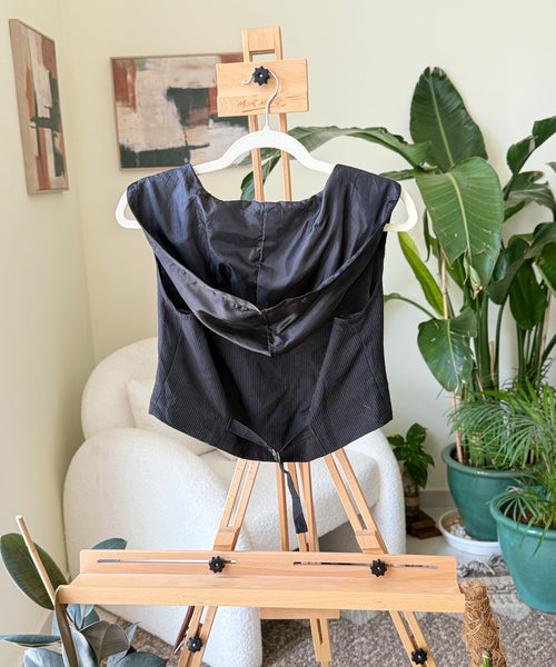 Vintage Vest Black Pinstripe Lowrys Farm — Women – The Revival Line, EXPLICIT streetwear UAE (3/3)