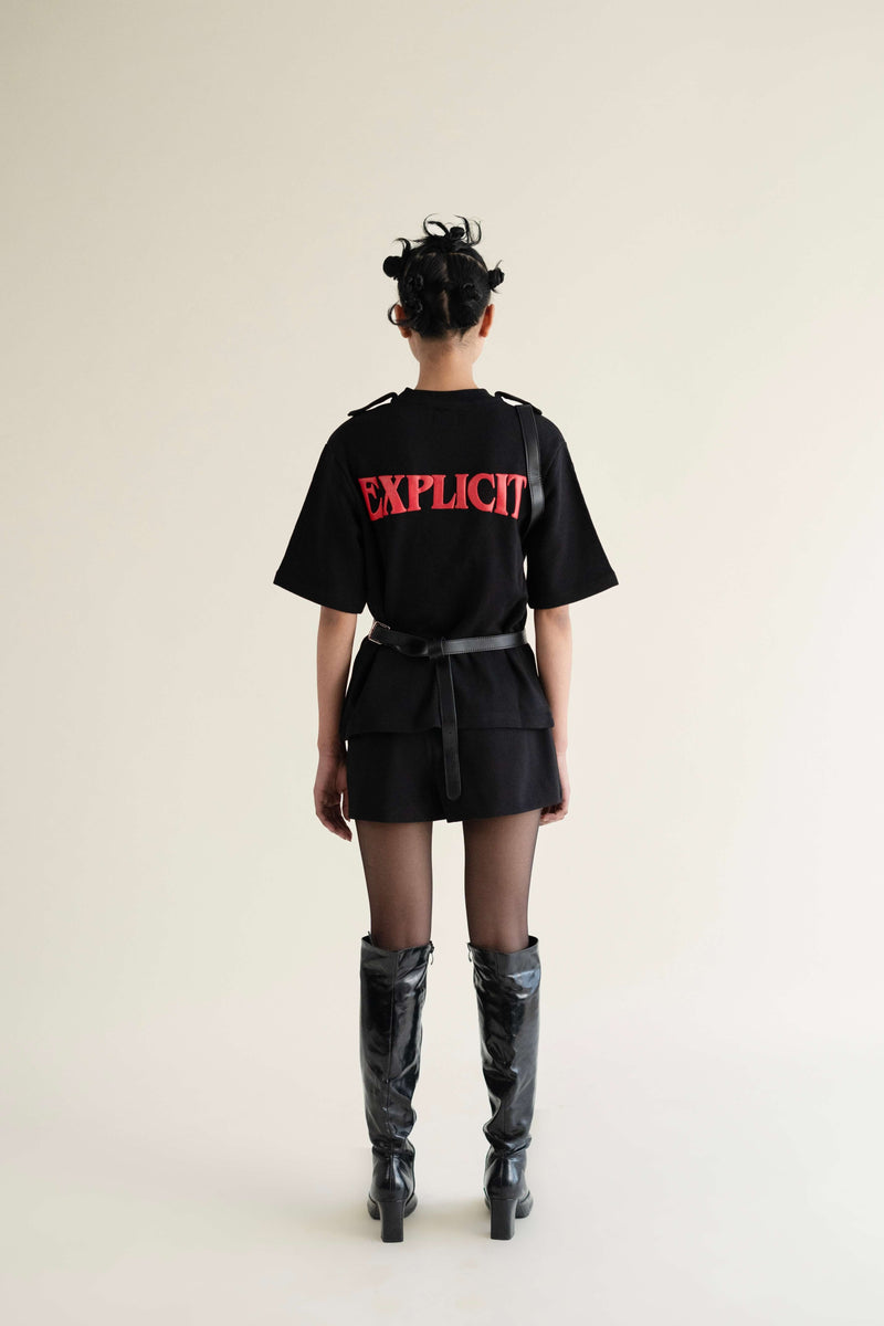 EXPLICIT Undo T-shirt With Detachable Leather Harness 3